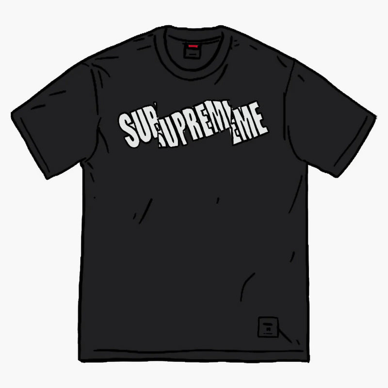 Supreme cut logo s/s top black