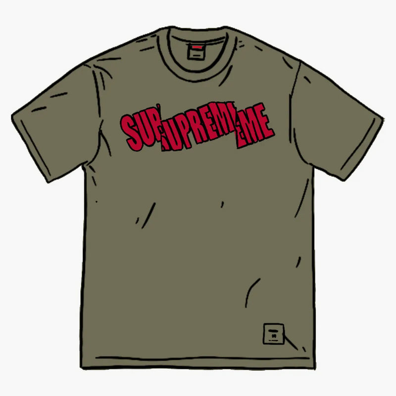 Supreme cut logo s/s top olive