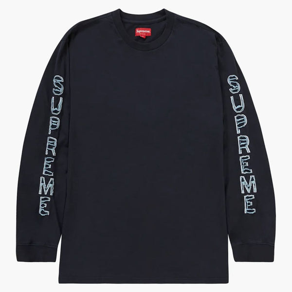 SUPREME TUT OUT L/S Top Washed Navy