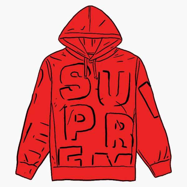 Supreme Cutout Letters Hooded Sweatshirt Red