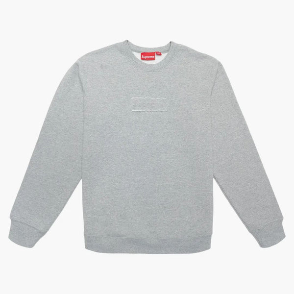 Supreme Cutout Logo Crewneck Heather Grey