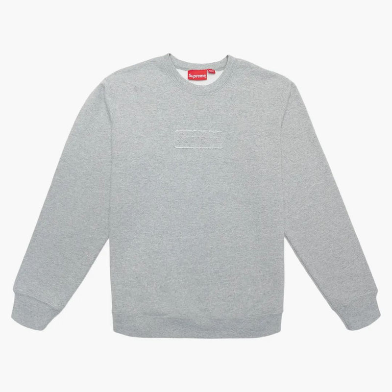 Supreme Cutout Logo Crewneck Heather Grey