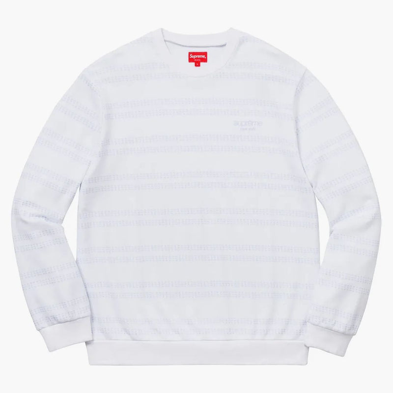 Supreme Dash Stripe Crewneck White