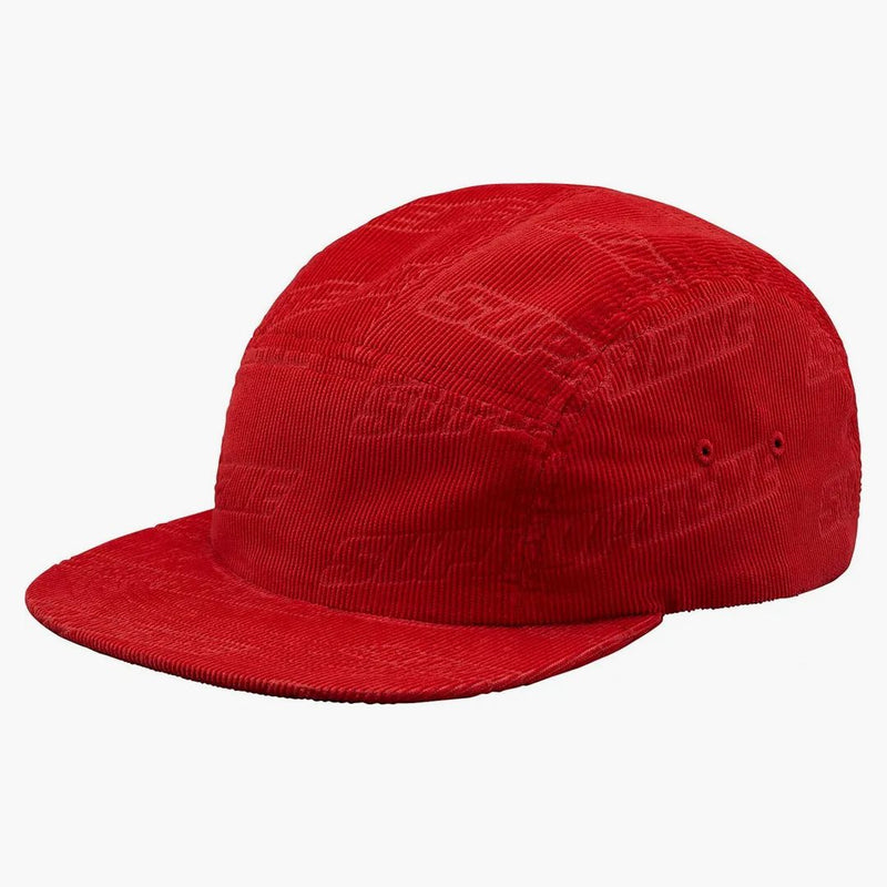 Supremo Debossed Corduroy Camp Cap Red