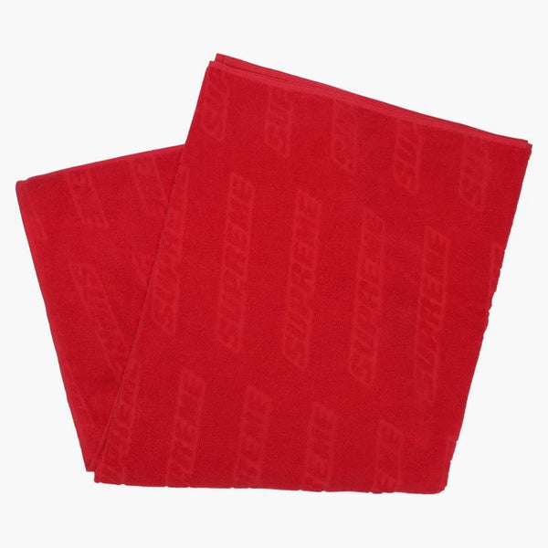 Supreme Debossed Logo Beach Towel Red