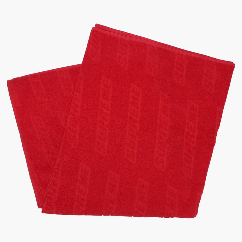 Supreme Debossed Logo Beach Towel Red