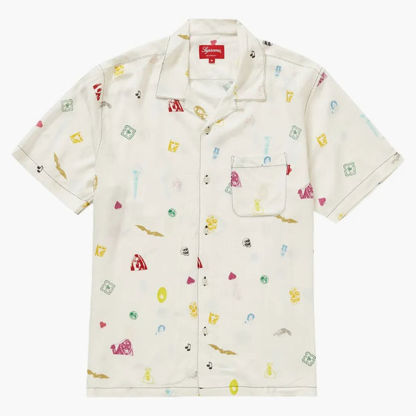 Supreme Deep Space Rayon s/s skjorta vit