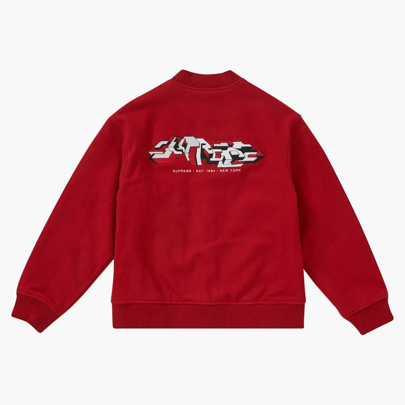 Supreme Delta Logo Varsity Jacket Red