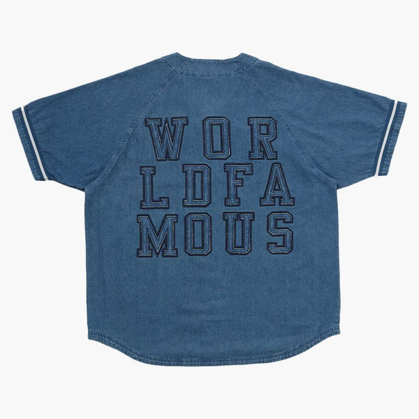 Supreme Denim Baseball Jersey Blue