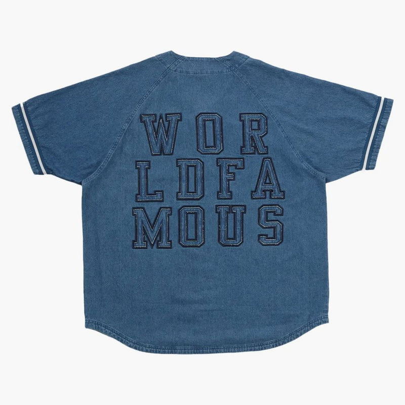 Supreme Denim Baseball Jersey Blue