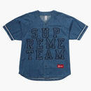 Supreme Denim Baseball Jersey Blue