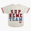 Supreme denim baseball jersey white