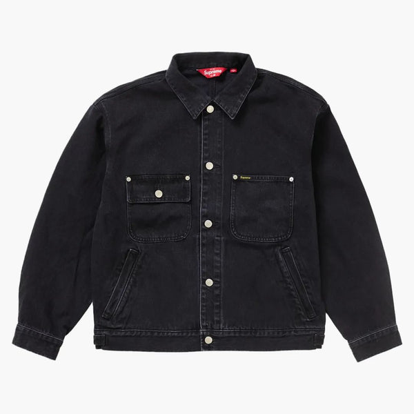 Giacca per camioncatrice di fili di denim supremo nera