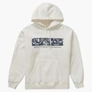 Supreme Denim Logo Felpa con cappuccio bianco