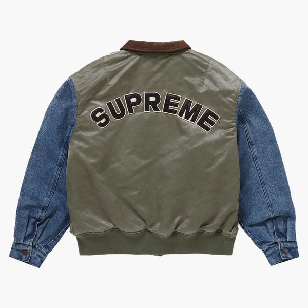 Supreme denim Sleeve Ma-1 Olive