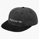 Supreme Denim Suede Compact Logo 6-Panel Black
