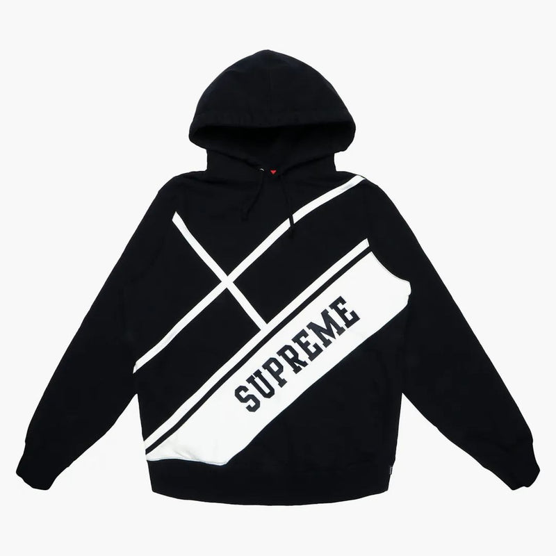 Supreme Diagonal Hooded Sweatshirt svart
