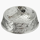 Supreme Diamond Plate Dog Bowl Silver
