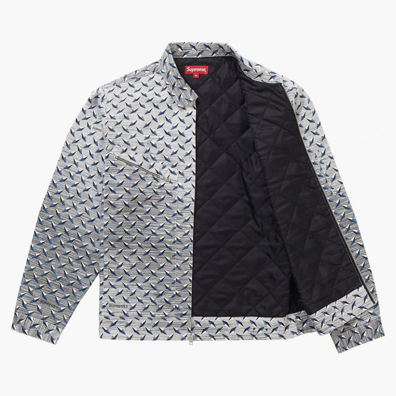 Chaqueta de trabajo de placa de diamante supreme blanco