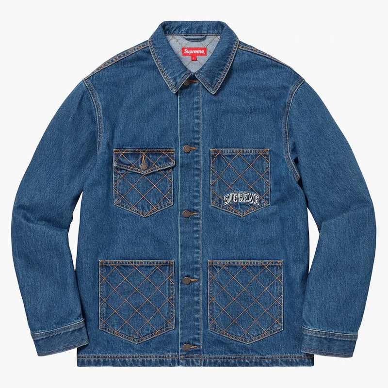 Supreme Diamond Stitch Denim Chore Coat denim