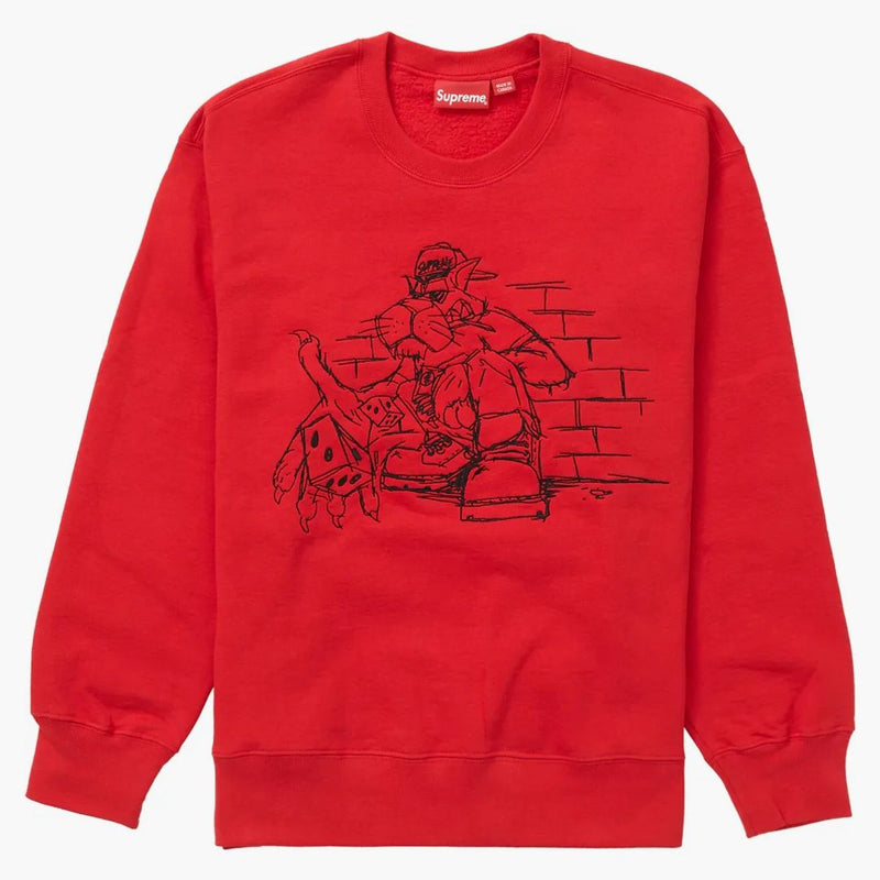 Najwyższa crewneck czerwona