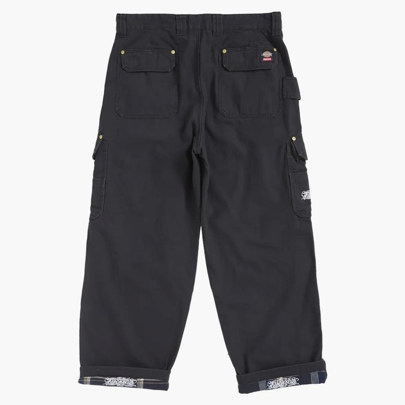 Supreme Dickies flanell fodrad lastbyxa svart