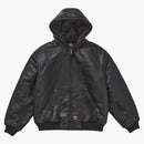 Supreme Dickies Hooded Leather Work Jacket Black
