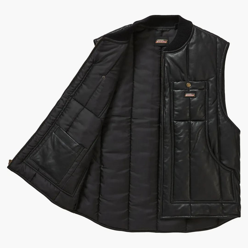 Nejvyšší dickies kožená pracovní vesta černá
