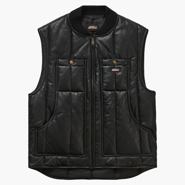 Supreme Dickies Leather Work Vest Black