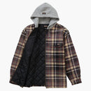 Supreme Dickies Plaid Hooded Zip Up Shirt Heather Grey
