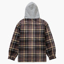 Supreme Dickies Plaid Hooded Zip Up Shirt Heather Grey