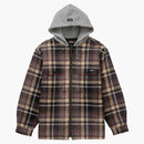 Supreme Dickies Plaid Hooded Zip Up Shirt Heather Grey