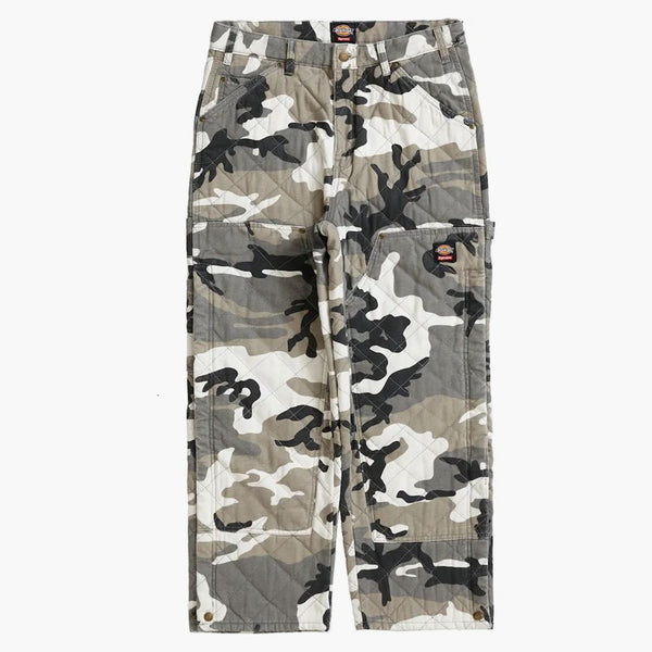Nejvyšší dickies prošívaný dvojitý malíř kolena Pant Grey Camo