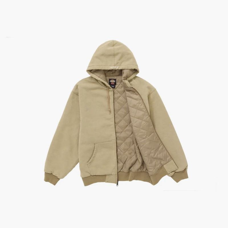 Supreme Dickies Quilted Zip Up Felpa con cappuccio Brown