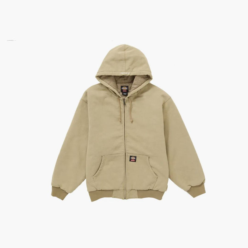 Supreme Dickies Quilted Zip Up Felpa con cappuccio Brown