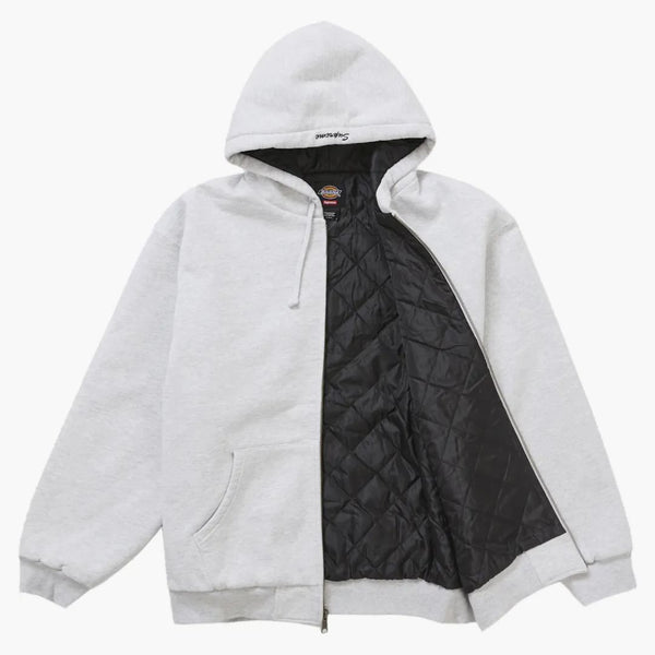 Nejvyšší dickies prošívaná zip Up Hooded Mikina Heather Grey