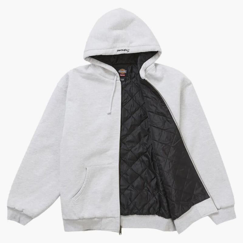 Nejvyšší dickies prošívaná zip Up Hooded Mikina Heather Grey