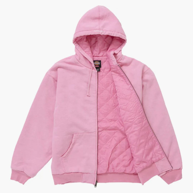 Nejvyšší dickies prošívaná zip nahoru kapucí růžová