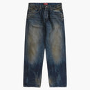Supreme Distressed Loose Fit Selvedge Jean Washed Blue