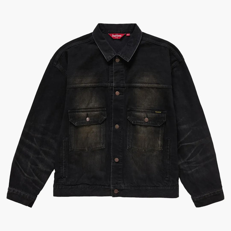 Supreme angustiada chaqueta camionero lavada negra