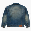 Högsta nödställda Selvedge Trucker -jacka tvättade indigo