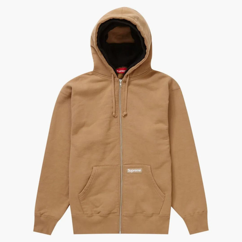 Nejvyšší dvojitá kapuce obličeje na zip Up Mikina s kapucí světle hnědá