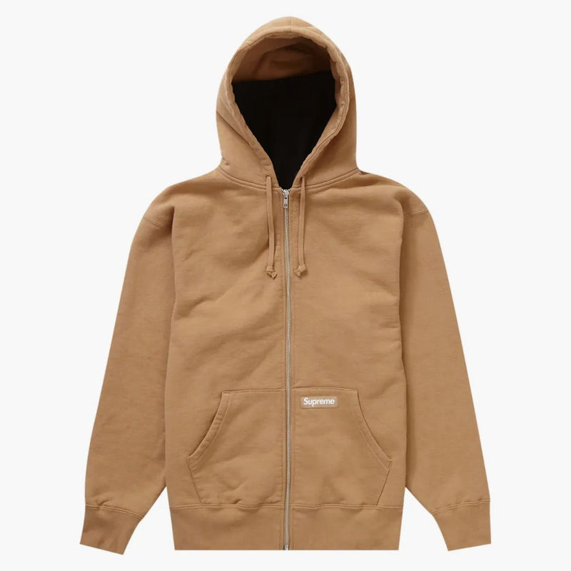 Nejvyšší dvojitá kapuce obličeje na zip Up Mikina s kapucí světle hnědá