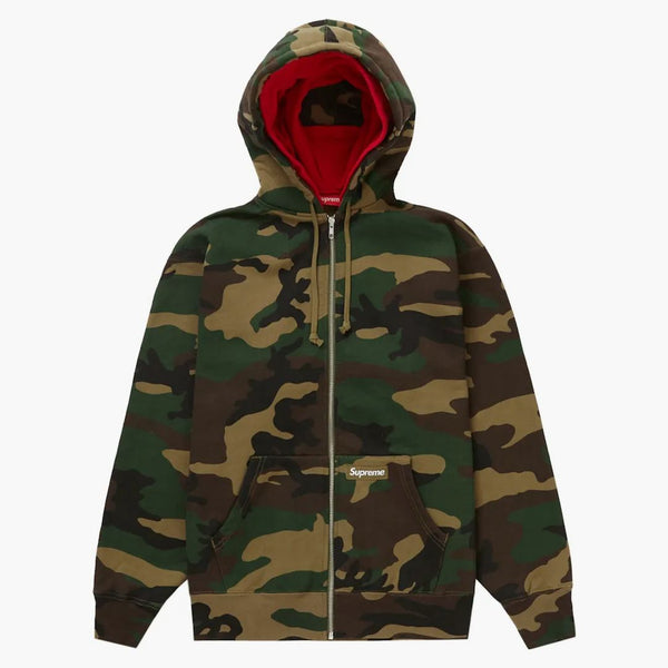 Supreme Double Hood Facemask Zip Up Hooded Sweatshirt Woodland Camo