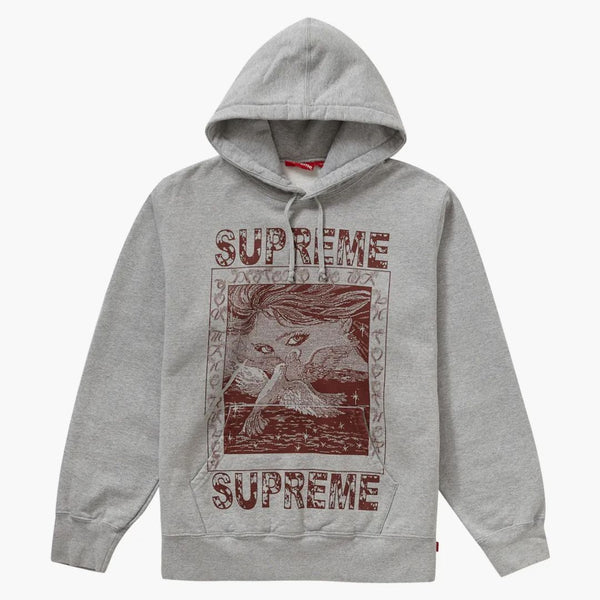 Supreme duves huva tröja Heather Grey