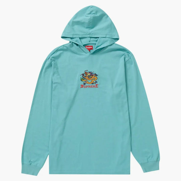 Supreme Dragon Hooded L/S Top Dusty Aqua