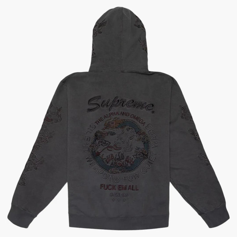Supreme Dragon Overdyed Hooded Sweatshirt Black