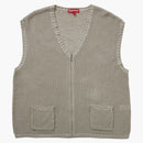 Supreme Dragon Zip Up Sweater Vest Stone