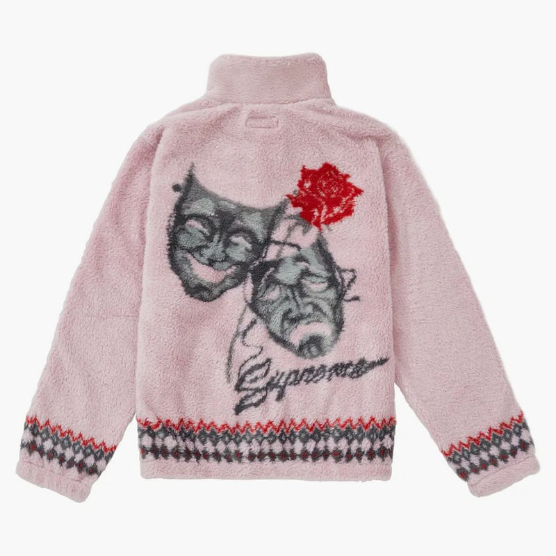 Supreme drama mask fleece jacket pink