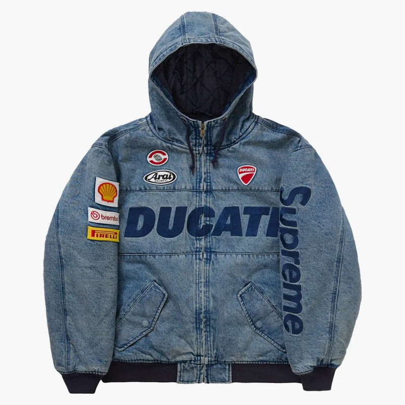 Nejvyšší ducati kapucí na pracovní bundu džínovina